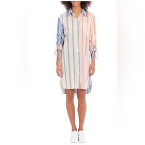 Maggy London Long Sleeve Stripe Shirtdress